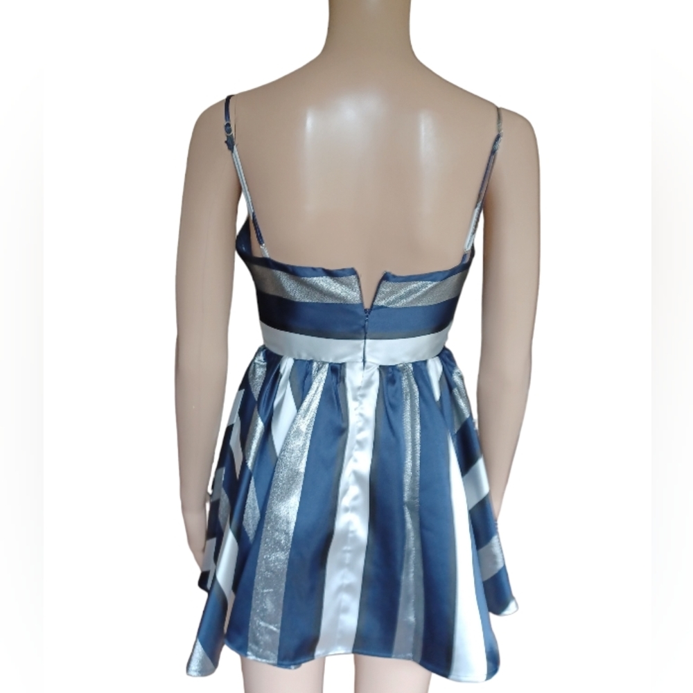 Lovers + Friends Womens Sleeveless Fit Flare Aline Mini Dress Striped Size XS - Picture 9 of 10